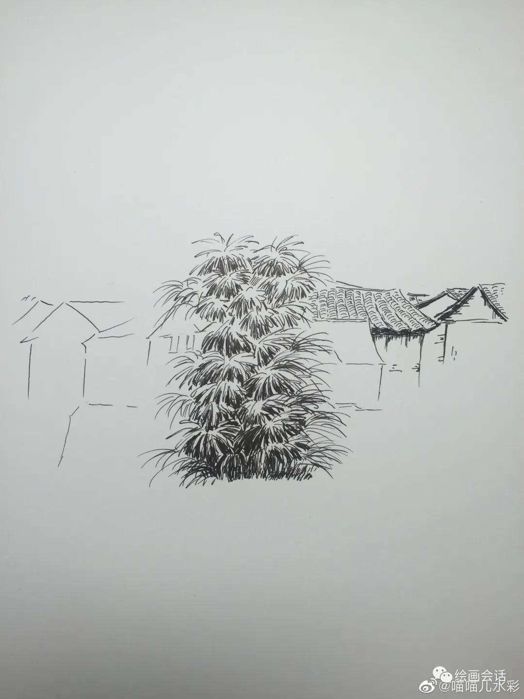 吴冠中钢笔风景速写,黄劲勇钢笔风景速写