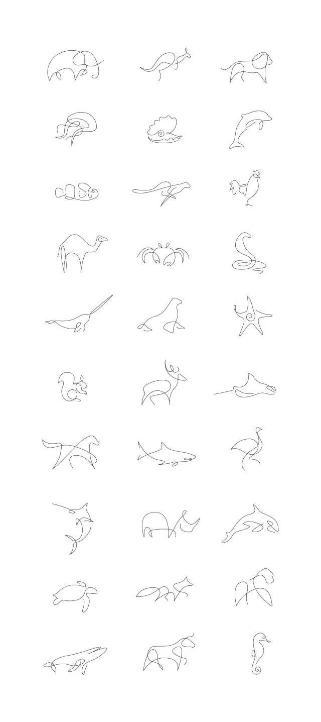 画logo有几种画法,一笔就能画出来logo