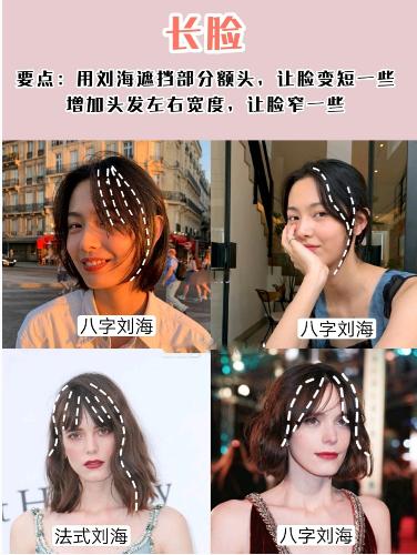 刘海发型推荐各种脸型教程,刘海修饰脸型发型推荐
