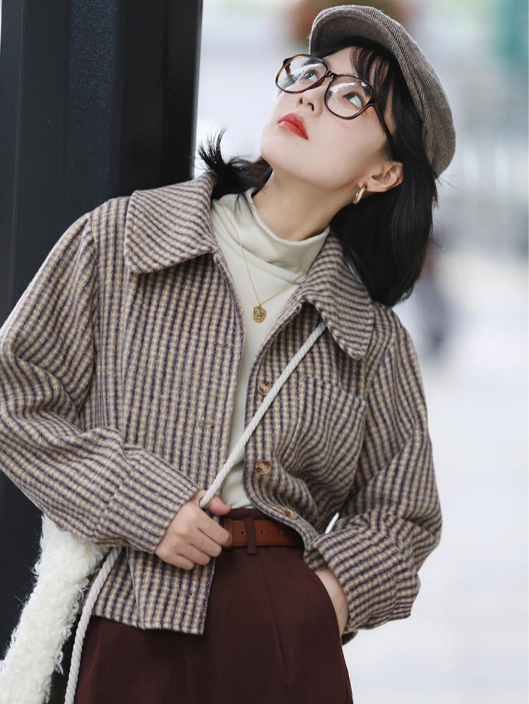 短款毛呢外套冬季穿搭,短毛呢外套显瘦