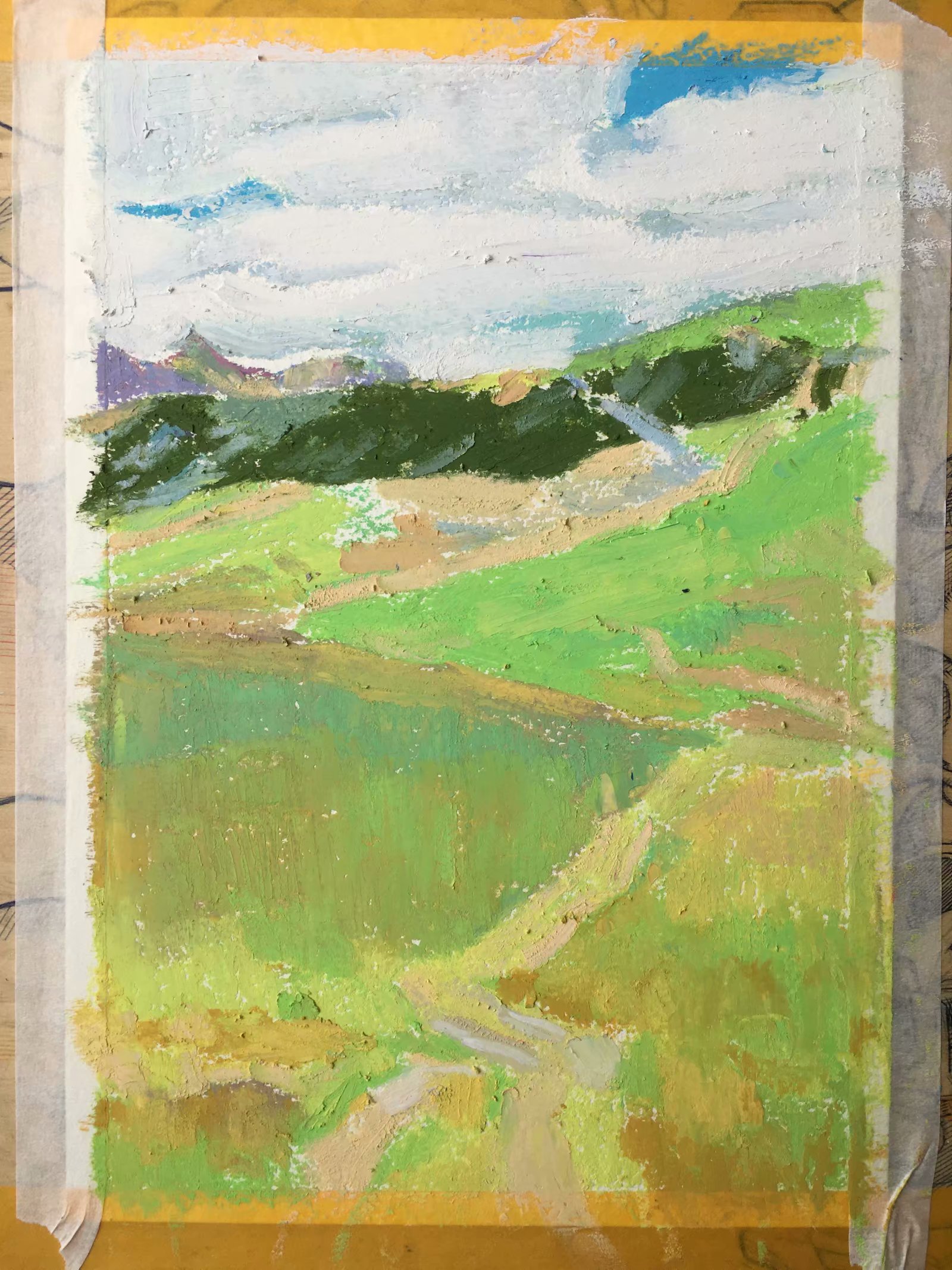 油画棒绘画入门零基础风景图教程,用油画棒画油画写实系列