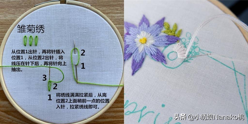 满园春刺绣教程,花环刺绣教程