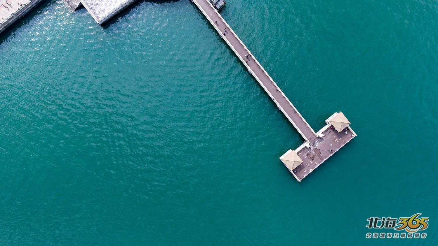 航拍北海第二湾,北海北岸震撼航拍