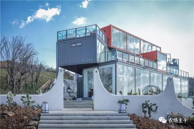 大型农场建造,家庭农场可以放置集装箱做民宿