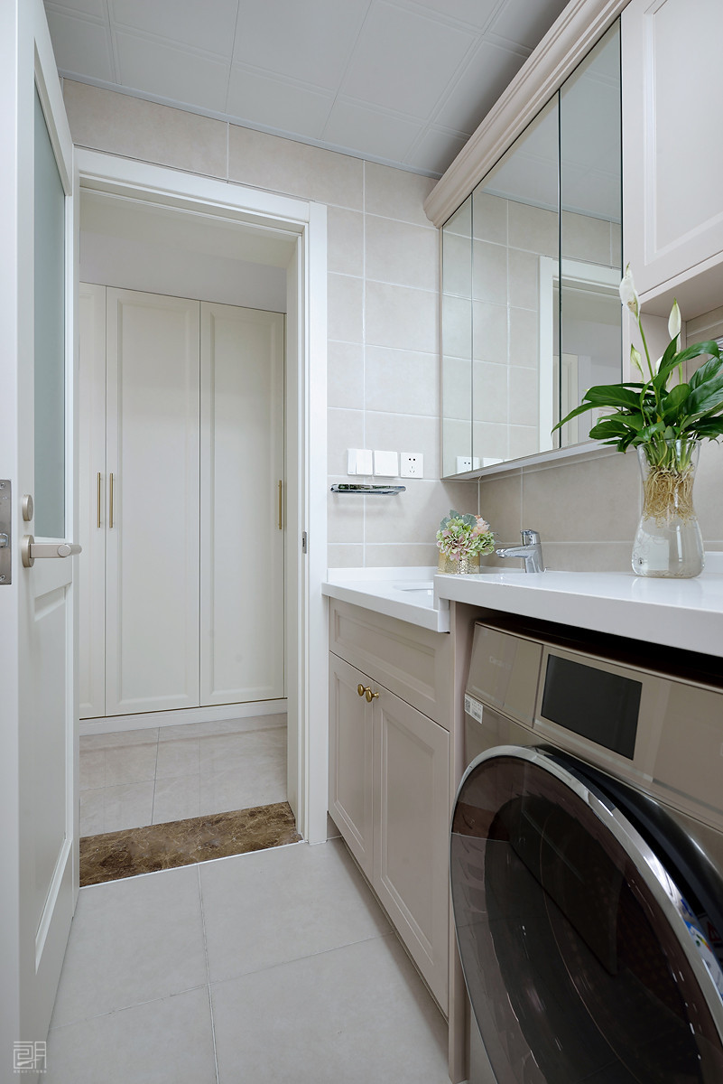 135平方米美式3房2厅精装修效果图,110平的美式风格三居清新优雅