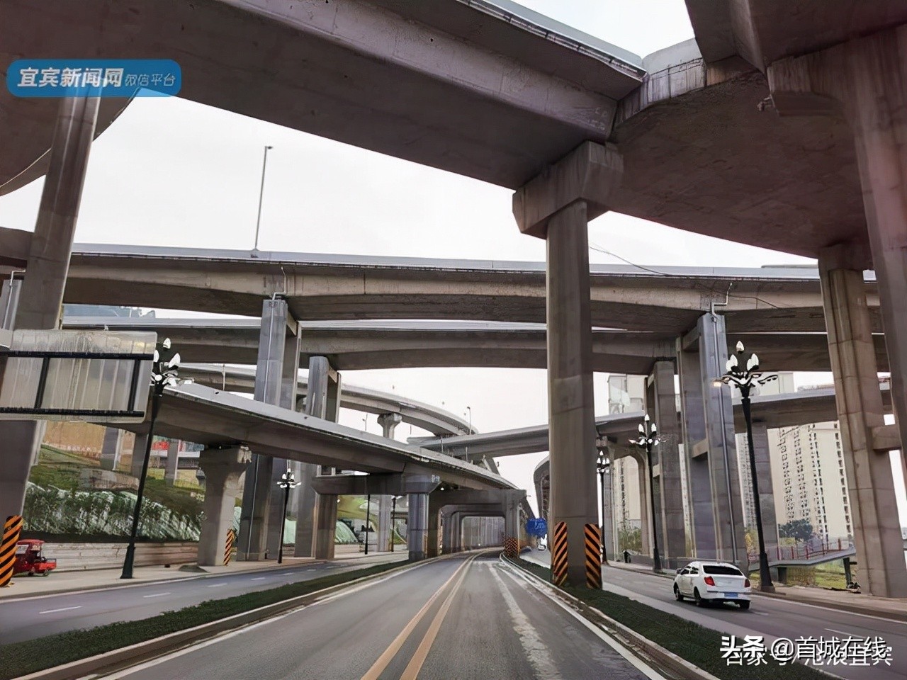 宜宾这座“5D”立交桥走错就走远了！一起来看看4个方向行走路线