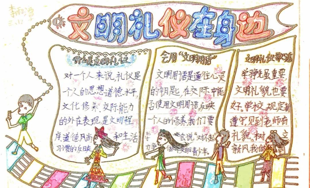 倡导文明新风争做美德少年手抄报,小学生文明礼仪手抄报活动