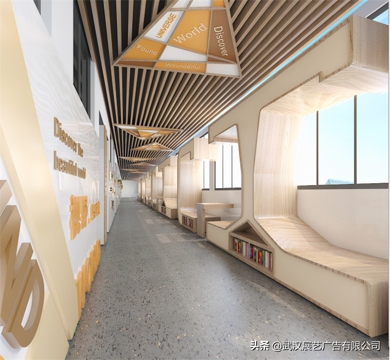 小学校园走廊设计效果图,高考教室走廊布置设计