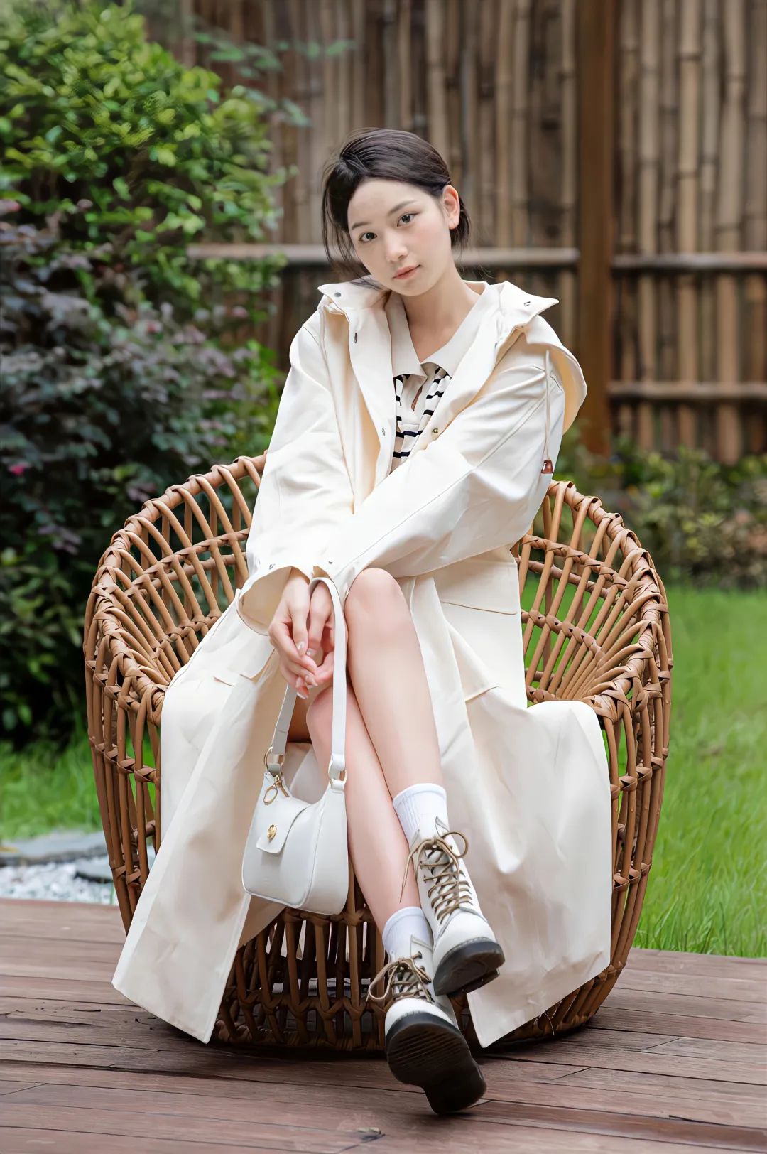 胖mm粗腿马丁靴冬季加绒羊羔绒,今年最火的中筒靴粗腿圆头马丁靴