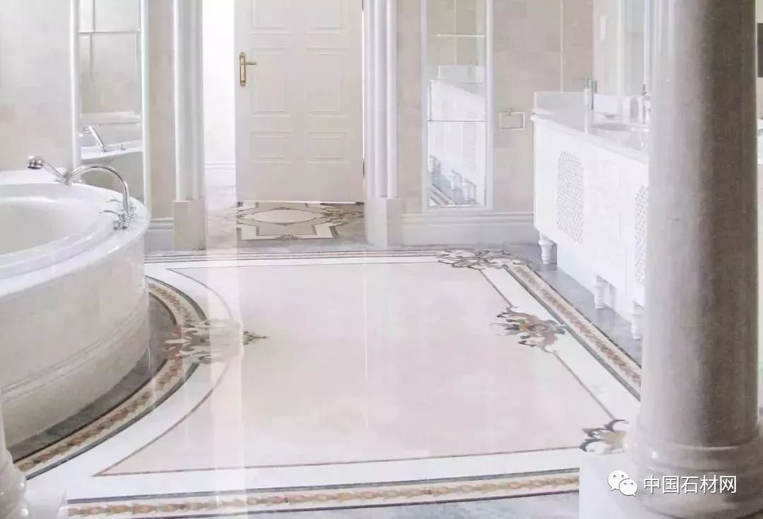 石材水刀加工方法,地面玄关石材水刀拼花效果图