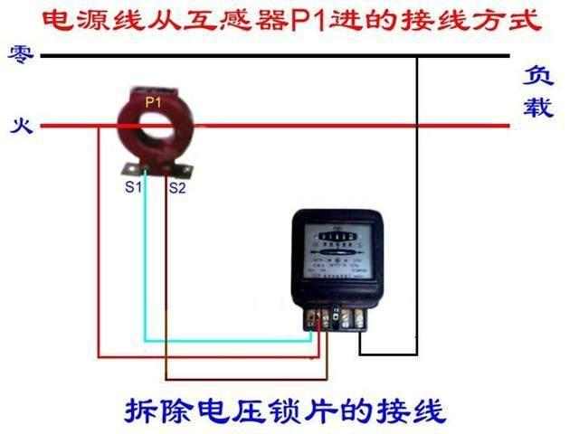 接电流互感器的单相电度表接线图,单相电能表与电流互感器接线方法