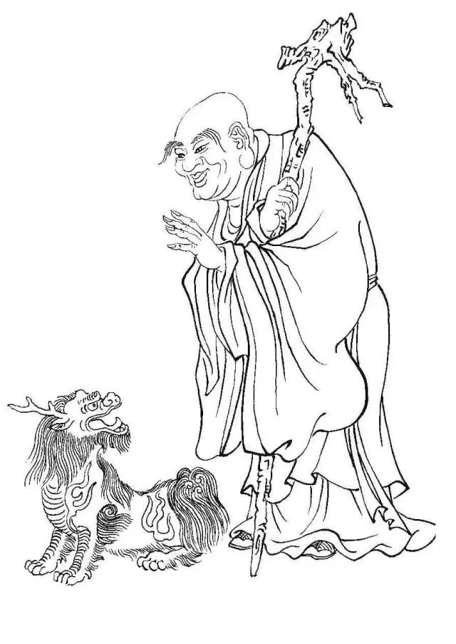 白描罗汉全本,罗汉白描100幅