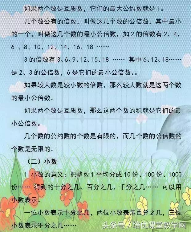 小学数学必背公式完整版,廖老师熬夜整理小学数学公式大全