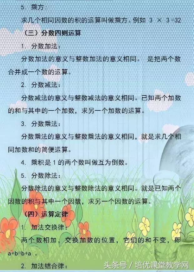 小学数学必背公式完整版,廖老师熬夜整理小学数学公式大全