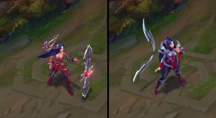 LOL：艾瑞莉亚所有皮肤新旧模型对比，新旧刀妹你选择哪一个？