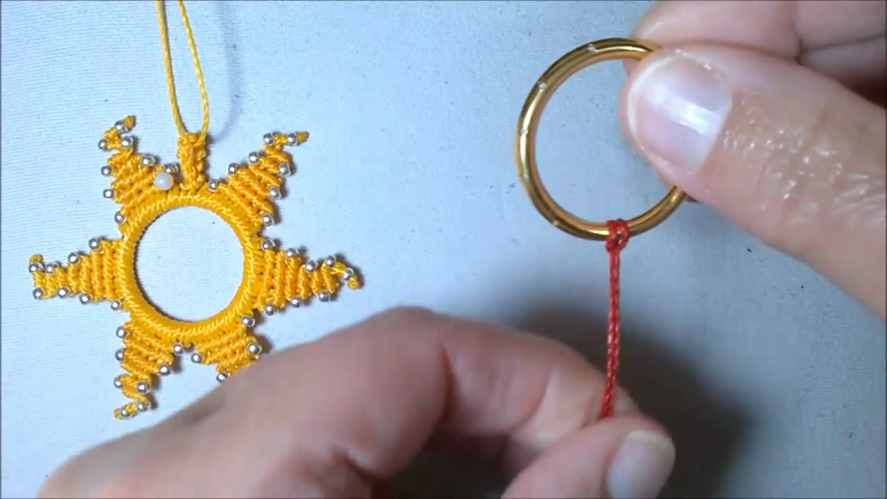扁吊坠项链编织简单教程,手工编织太阳吊坠图解