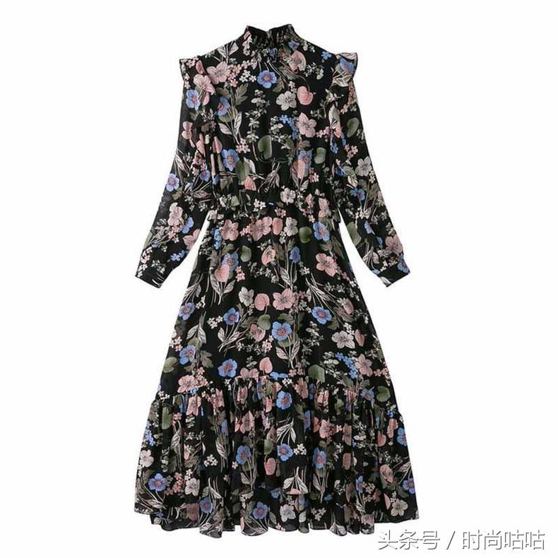 胖mm时尚荷叶边连衣裙,cos荷叶边连衣裙穿搭