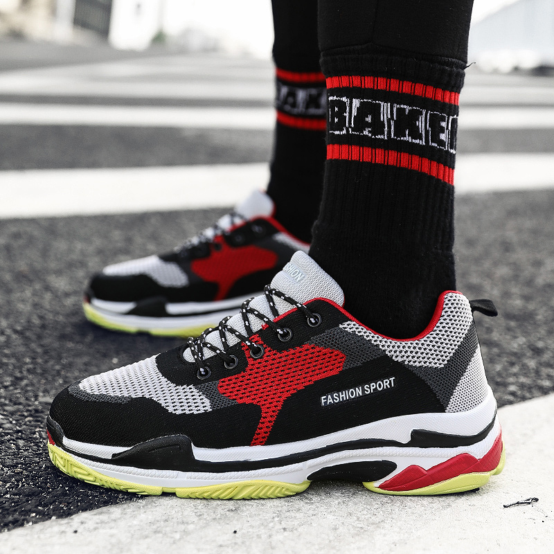 夏款男鞋ins新款潮运动鞋,网面透气百搭男士休闲ins潮运动鞋