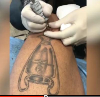 把欧冠奖杯纹在身上,皇马一条杠纹身球员