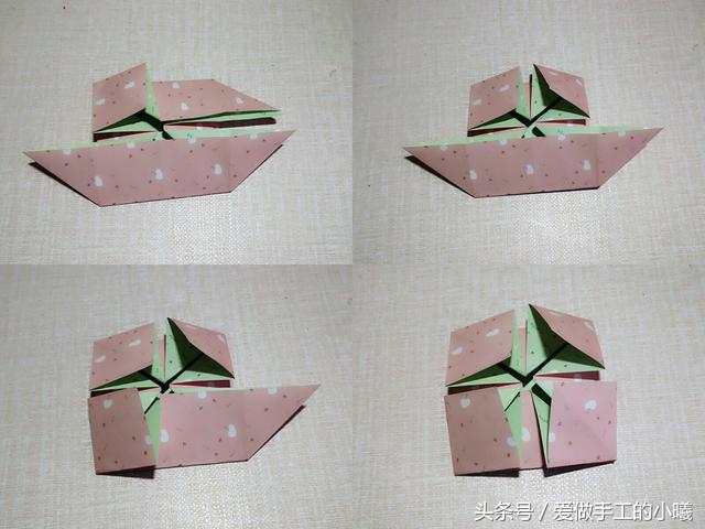 小时候小花篮折纸,儿童手工折纸大全花篮