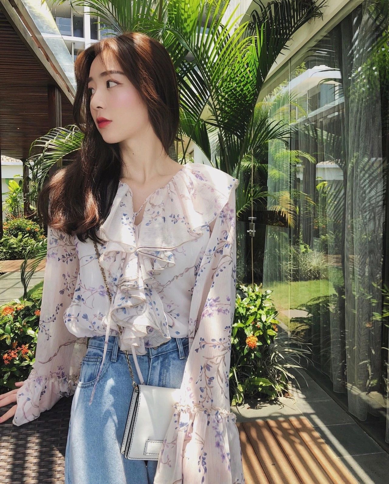 微胖开春别致小雪纺衫,开春上衣胖mm雪纺衫