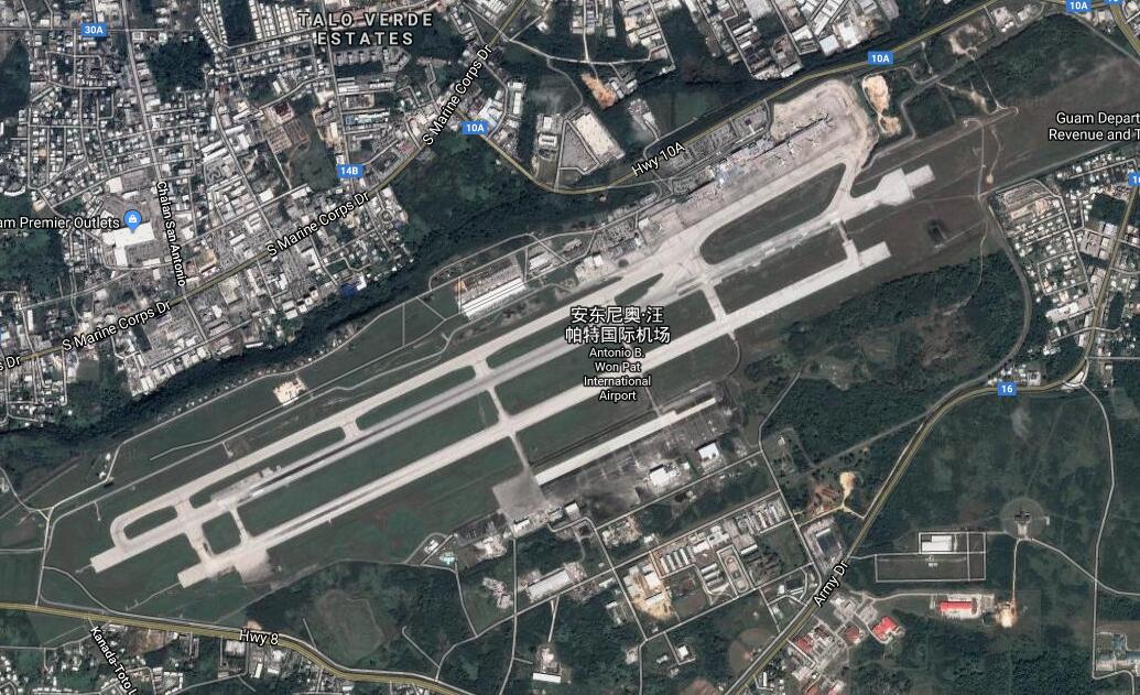 关岛基地卫星图,卫星图看全世界