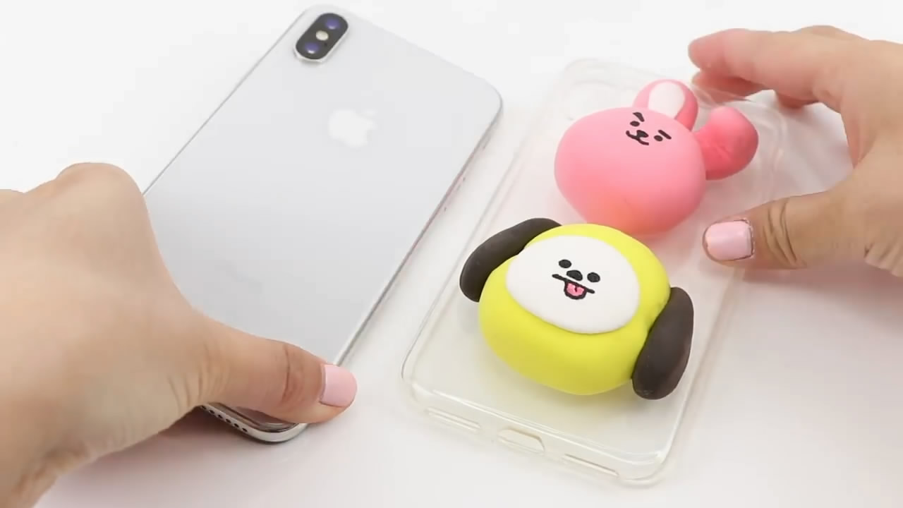 超轻粘土手机壳diy教程搞怪,黏土手机壳diy可爱搞怪的