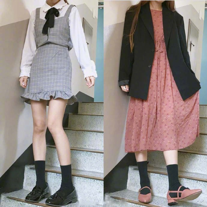 袜子都不会穿，还好意思说自己很仙？18套中筒袜搭配，秒变小仙女