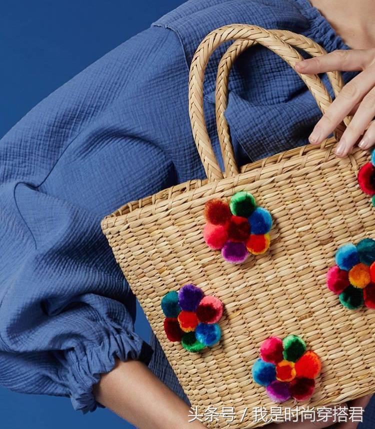 ins草编包韩国百搭休闲,ins小众高级流行感水桶包