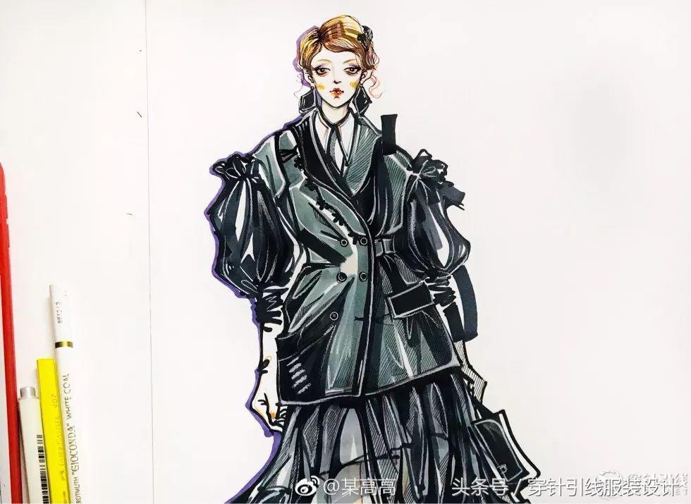 时装手绘图变颜色,时装手绘效果图礼服
