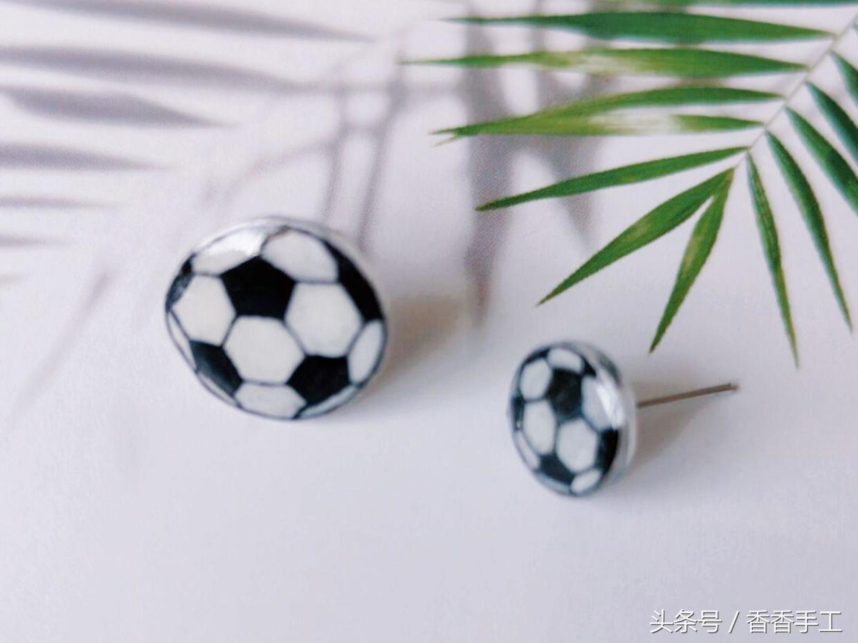 热缩片自制小耳钉,热缩片做耳钉教程手绘