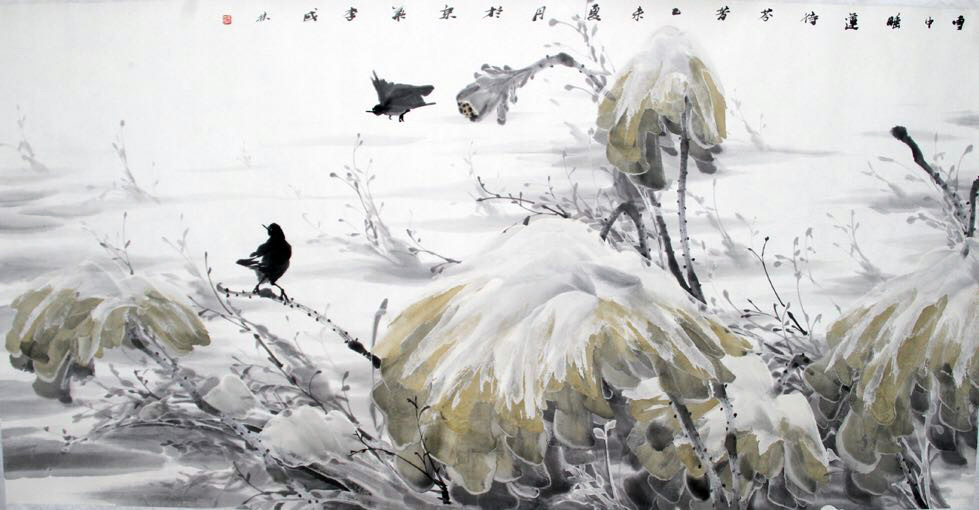 名家笔下的雪景花鸟作品,名家笔下的雪景花鸟欣赏