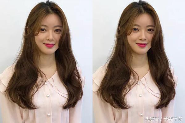 适合头发稀少大波浪卷中长发,过肩烫发怎么扎头发好看又简单