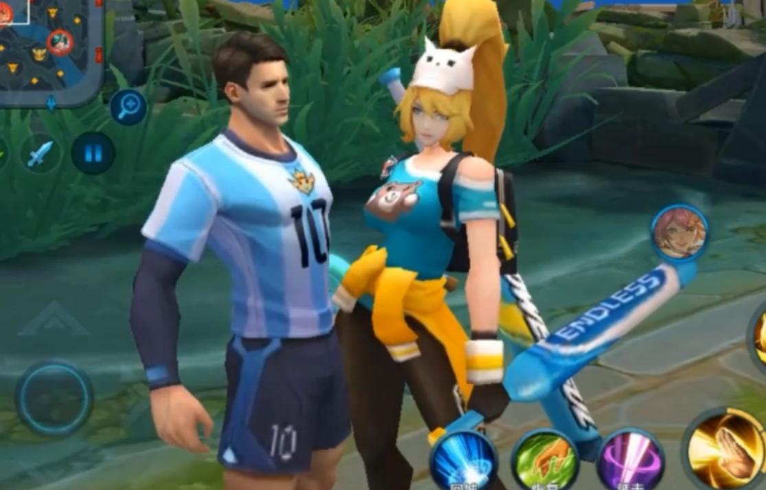 梅西与王者荣耀合影,王者荣耀梅西三人组