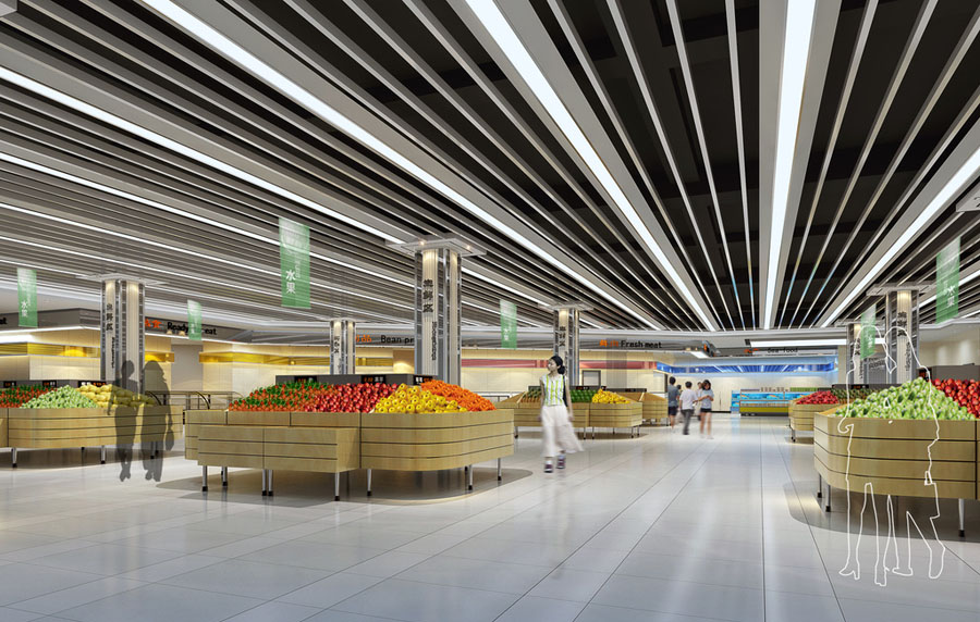 超市商店橱窗设计效果图,超市设计效果视频