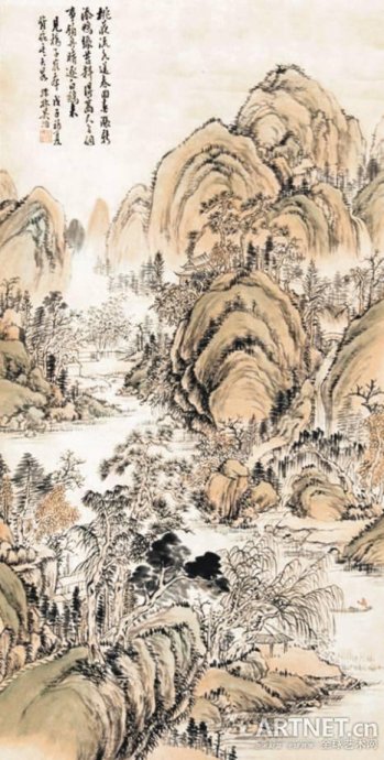 工笔浅绛山水画技法教学,传统文人浅绛山水画教学