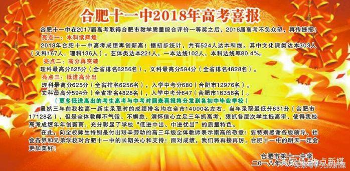 2019合肥各校高考喜报,合肥高中学校2018高考升学率排名