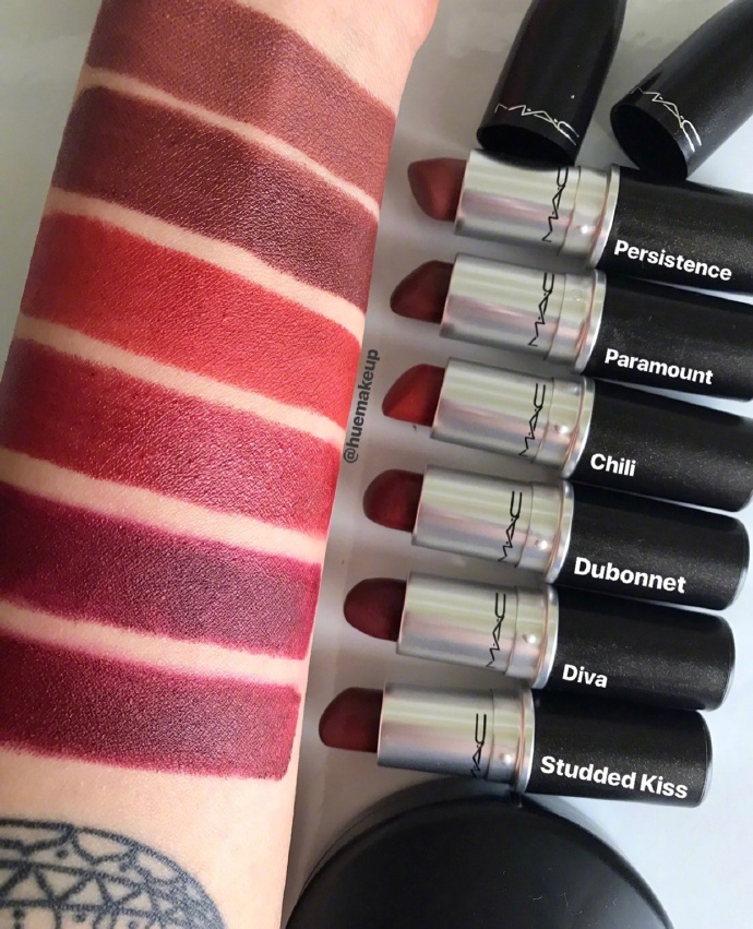 mac口红chili小辣椒色种草,mac口红rubywoo和迪奥999哑光