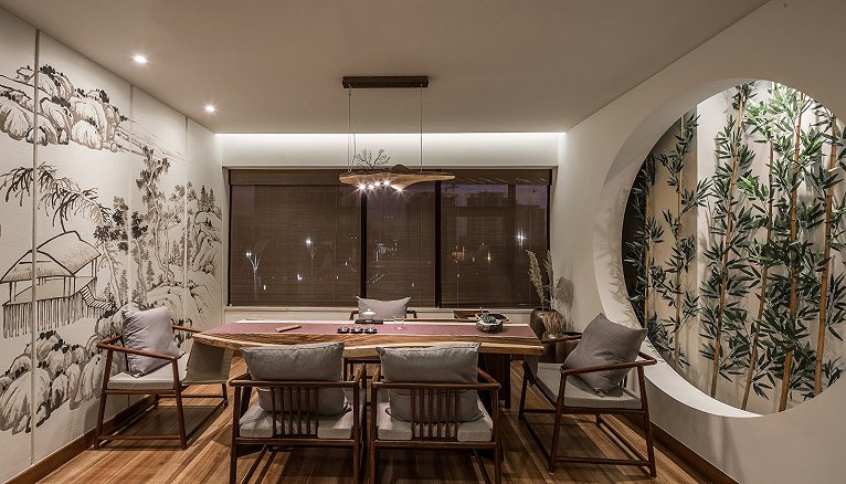 室内设计茶室,茶空间设计侘寂风格