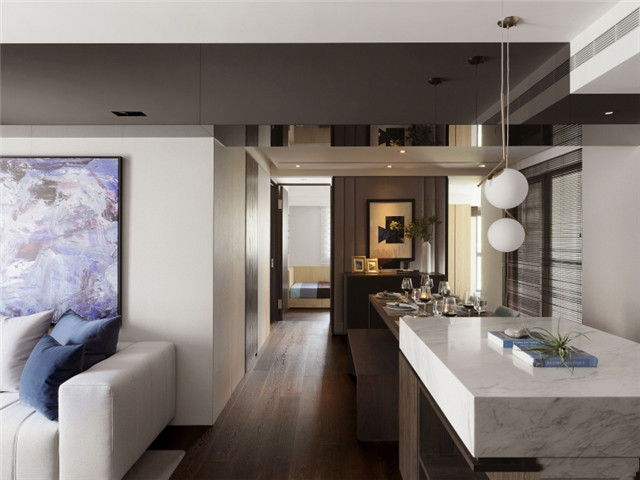 121平米现代轻奢风格装修效果图,126平米简约轻奢装修风格