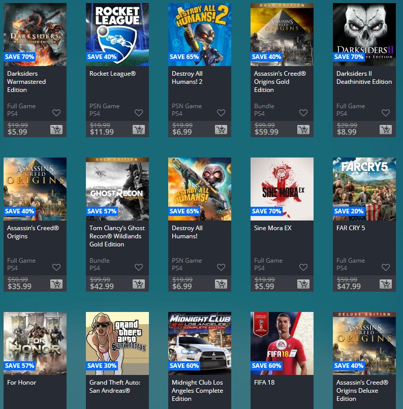 PSStore美版年*特中**惠PS4百款游戏低至6折卖