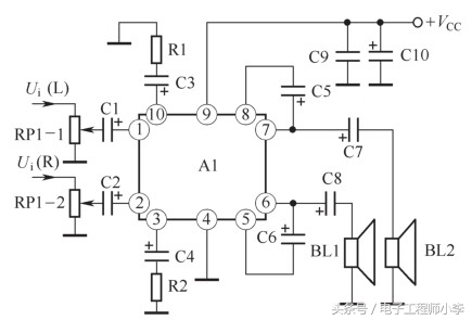互补对称式otl功率放大器电路图,集成电路lm148功能