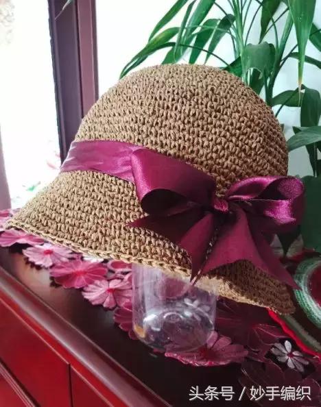 钩太阳遮阳帽全部教程,空心线钩夏季遮阳帽全教程视频