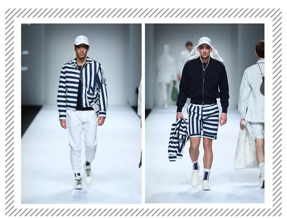 条纹简单大方,斜条纹加竖条纹