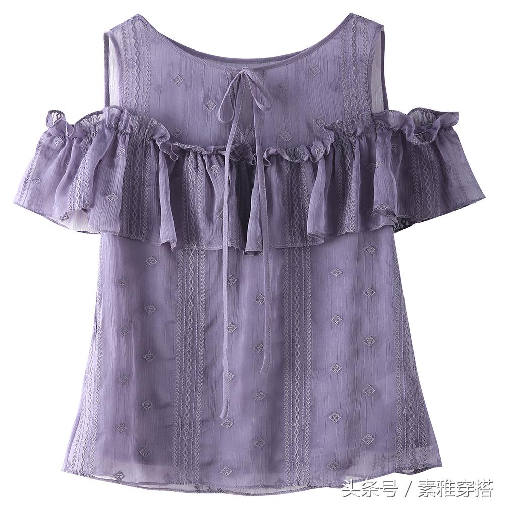 高级感小众上衣雪纺超仙,雪纺上衣女喇叭袖超仙款