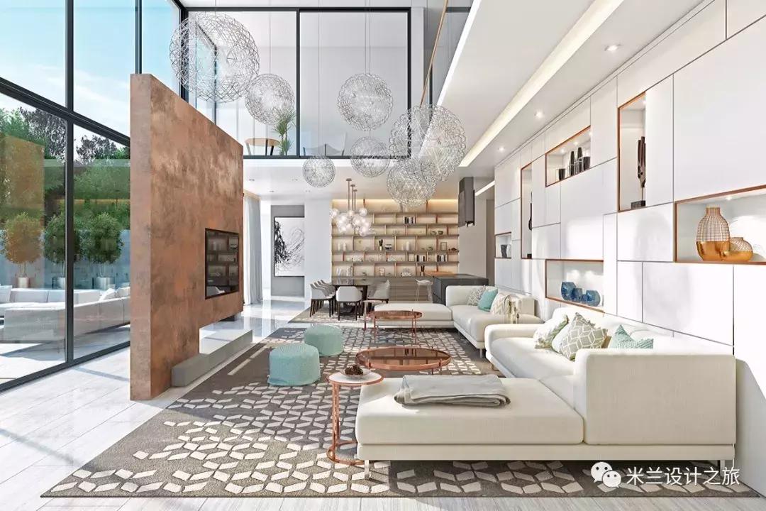 22平客厅美式风格,客厅开放式厨房效果图