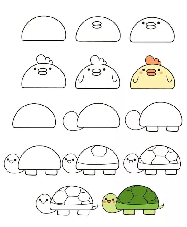 怎么画手帐简单又漂亮小动物,可爱的小动物简笔画手帐