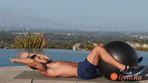 瑜伽球马甲线训练动作,瑜伽球视频练马甲线