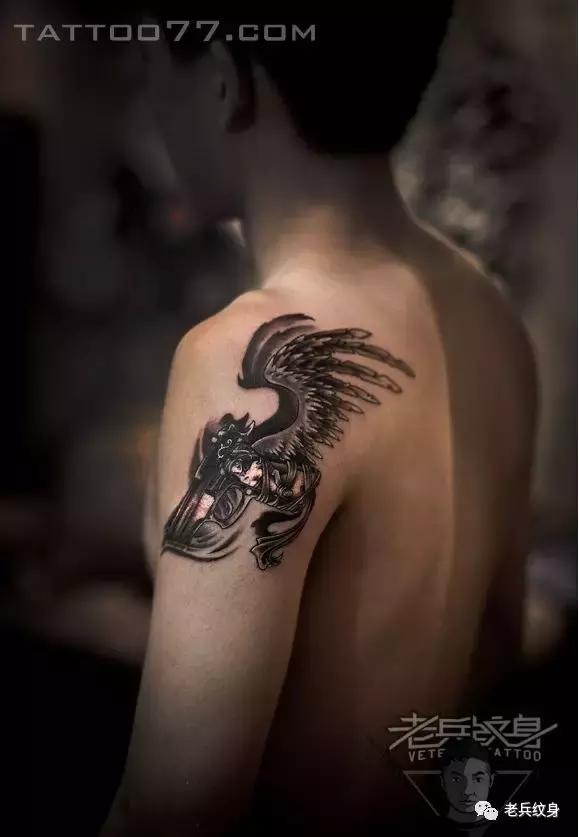 武汉老兵纹身关公花臂,老兵纹身欣赏图片