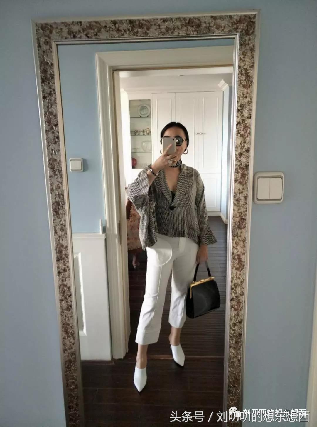 千鸟格套装现实穿搭,时尚千鸟格两件套